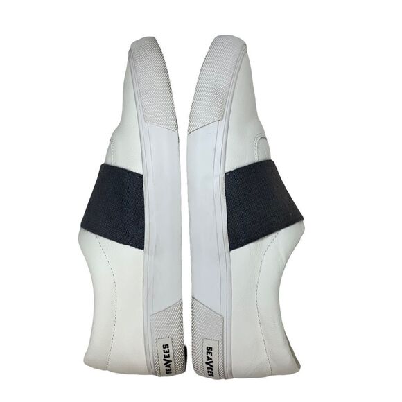 SeaVees Farris White Leather Slip-On Sneakers 12 Gray Contrast Band - Picture 4 of 11